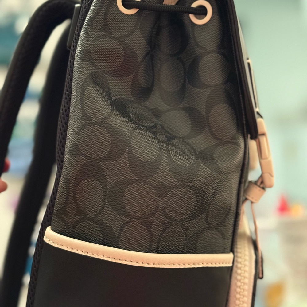 Coach Signature Black and Tan Men's Backpack - Picture 9 of 9